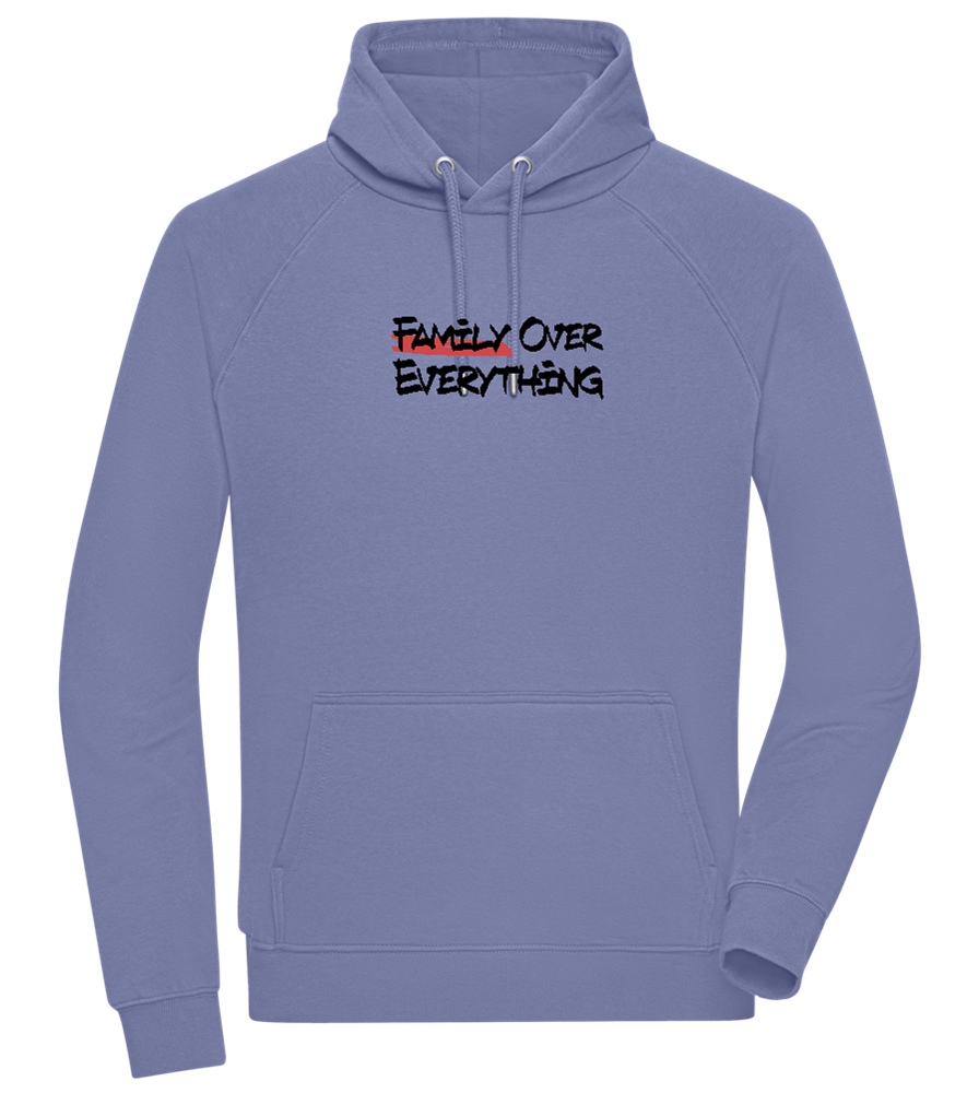 Family over Everything Design - Comfort unisex hoodie_BLUE_front