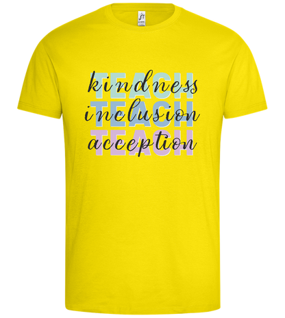 Kindness Inclusion Acception Design - Premium men's t-shirt_YELLOW_front