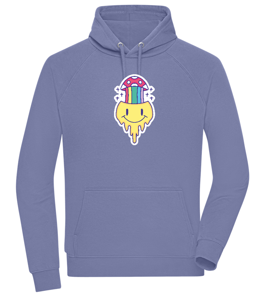 Rainbow Mushroom Smiley Design - Comfort unisex hoodie_BLUE_front