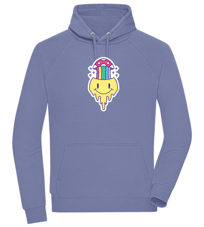 Rainbow Mushroom Smiley Design - Comfort unisex hoodie_BLUE_front