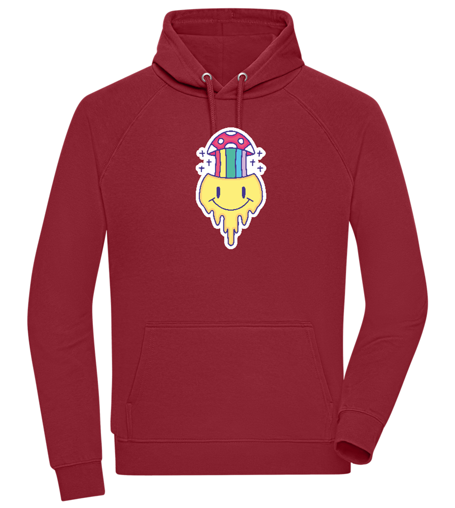 Rainbow Mushroom Smiley Design - Comfort unisex hoodie_BORDEAUX_front