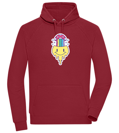 Rainbow Mushroom Smiley Design - Comfort unisex hoodie_BORDEAUX_front