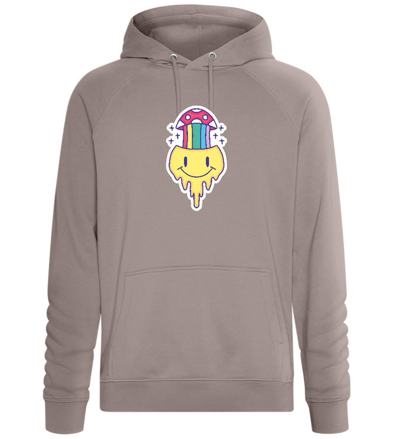 Rainbow Mushroom Smiley Design - Comfort unisex hoodie_CHARCOAL CHIN_front