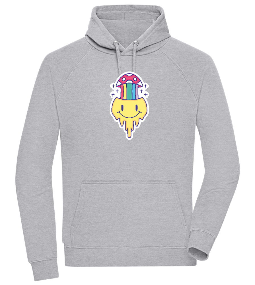 Rainbow Mushroom Smiley Design - Comfort unisex hoodie_ORION GREY II_front