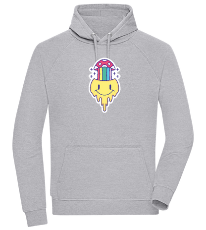 Rainbow Mushroom Smiley Design - Comfort unisex hoodie_ORION GREY II_front