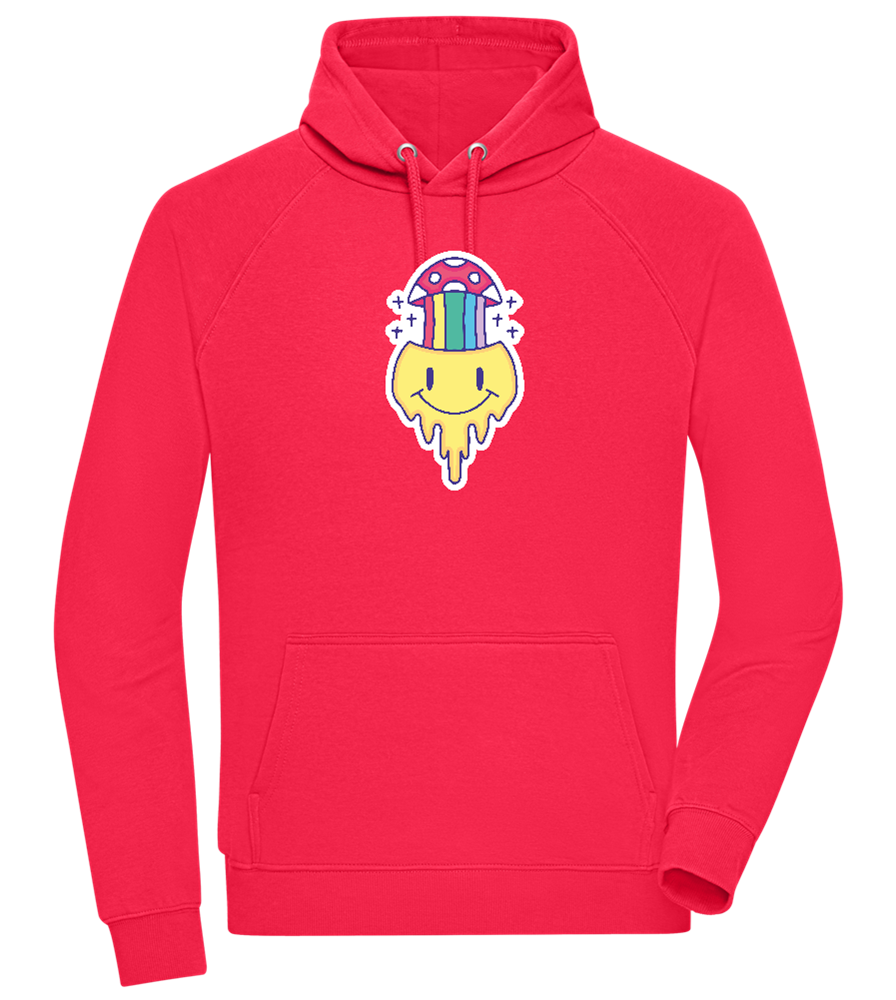 Rainbow Mushroom Smiley Design - Comfort unisex hoodie_RED_front