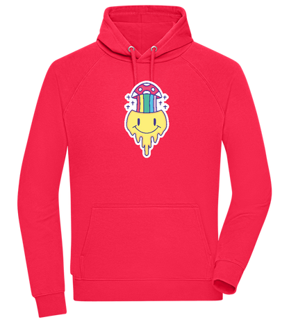 Rainbow Mushroom Smiley Design - Comfort unisex hoodie_RED_front