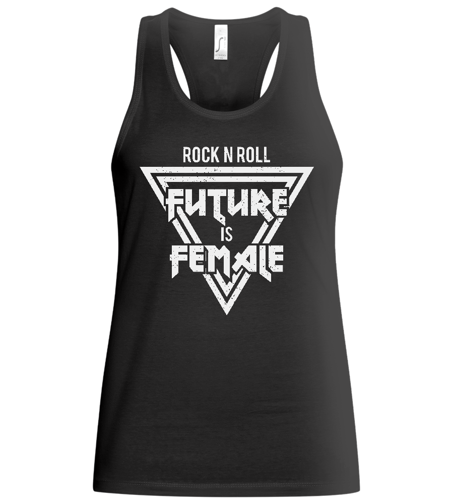 Rock n Roll Female Design - Basic women's tank top_DEEP BLACK_front