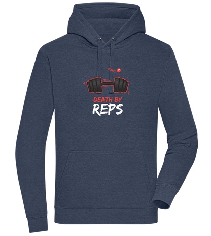 Death By Reps Barbell Design - Premium unisex hoodie_DENIM CHINA_front