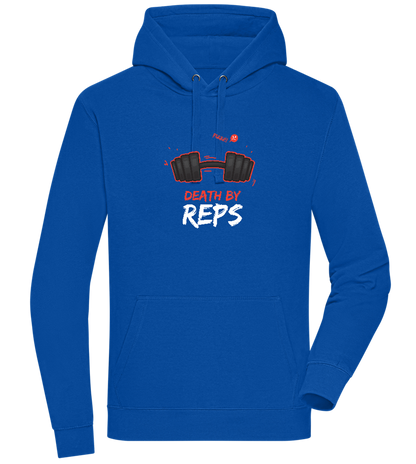 Death By Reps Barbell Design - Premium unisex hoodie_ROYAL_front