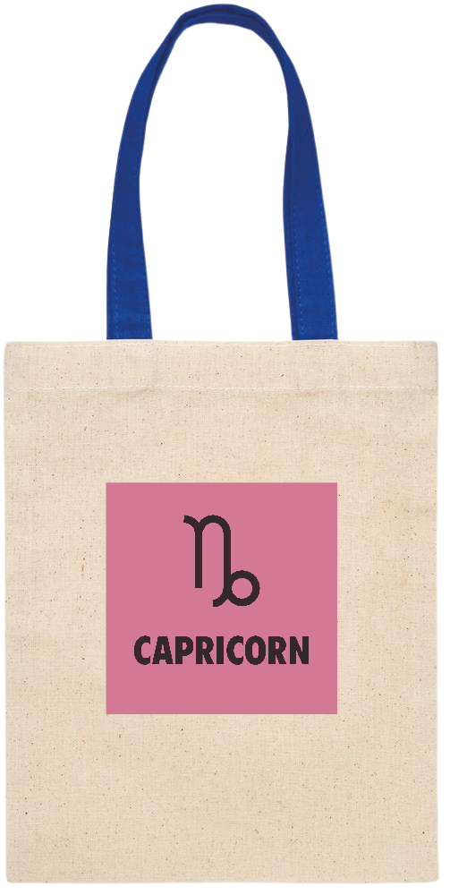 Zodiac Capricorn Design - Essential small colored handle gift bag_ROYAL BLUE_front