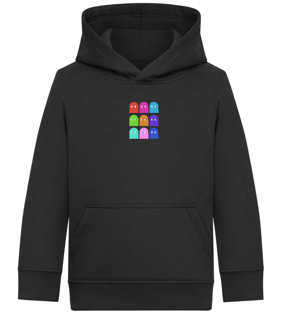 Classic Ghosts Design - Comfort Kids Hoodie_BLACK_front