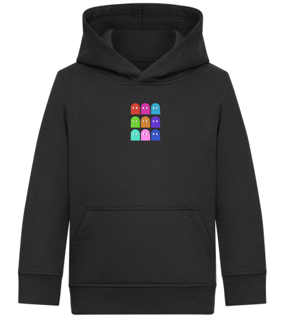 Classic Ghosts Design - Comfort Kids Hoodie_BLACK_front