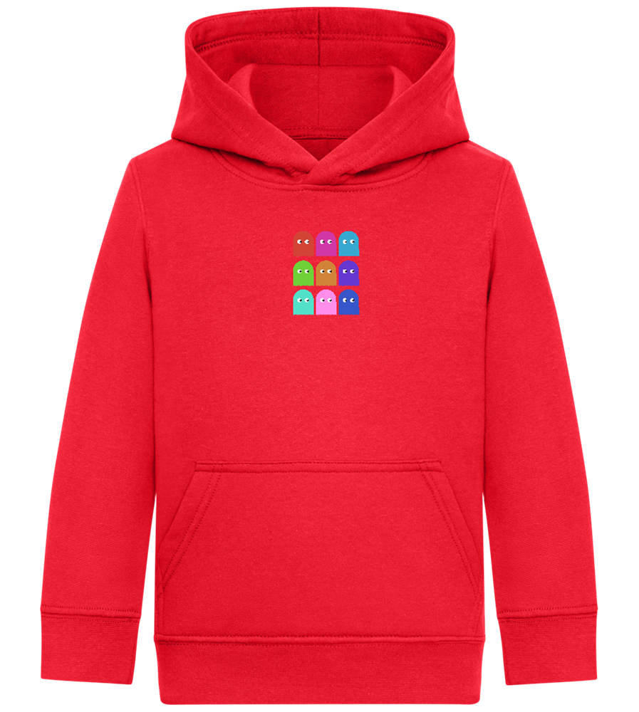 Classic Ghosts Design - Comfort Kids Hoodie_BRIGHT RED_front