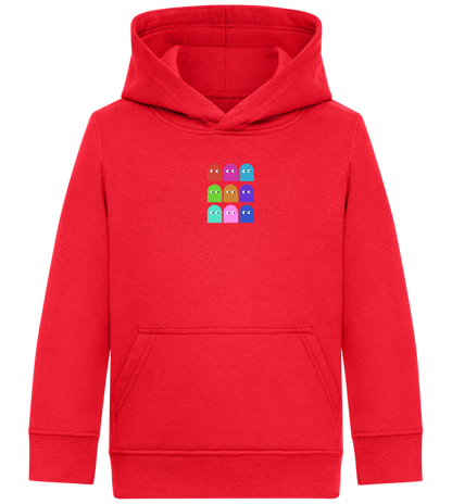 Classic Ghosts Design - Comfort Kids Hoodie_BRIGHT RED_front