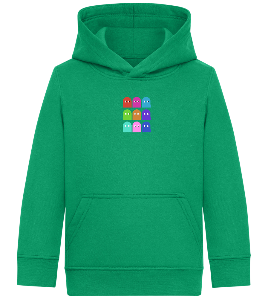 Classic Ghosts Design - Comfort Kids Hoodie_MEADOW GREEN_front