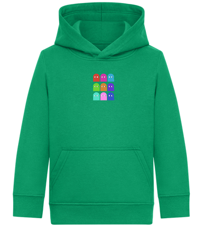 Classic Ghosts Design - Comfort Kids Hoodie_MEADOW GREEN_front