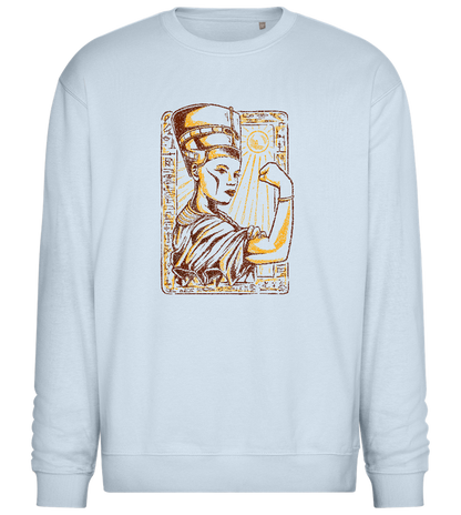 Strong Egyptian Queen Design - Comfort Essential Unisex Sweater_CREAMY BLUE_front