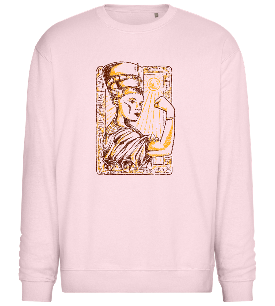 Strong Egyptian Queen Design - Comfort Essential Unisex Sweater_LIGHT PEACH ROSE_front