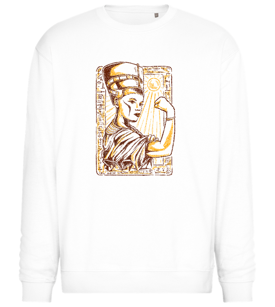 Strong Egyptian Queen Design - Comfort Essential Unisex Sweater_WHITE_front