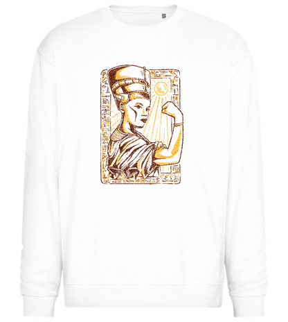 Strong Egyptian Queen Design - Comfort Essential Unisex Sweater_WHITE_front