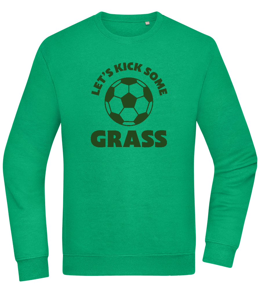 Let's Kick Some Grass Design - Comfort Essential Unisex Sweater_MEADOW GREEN_front