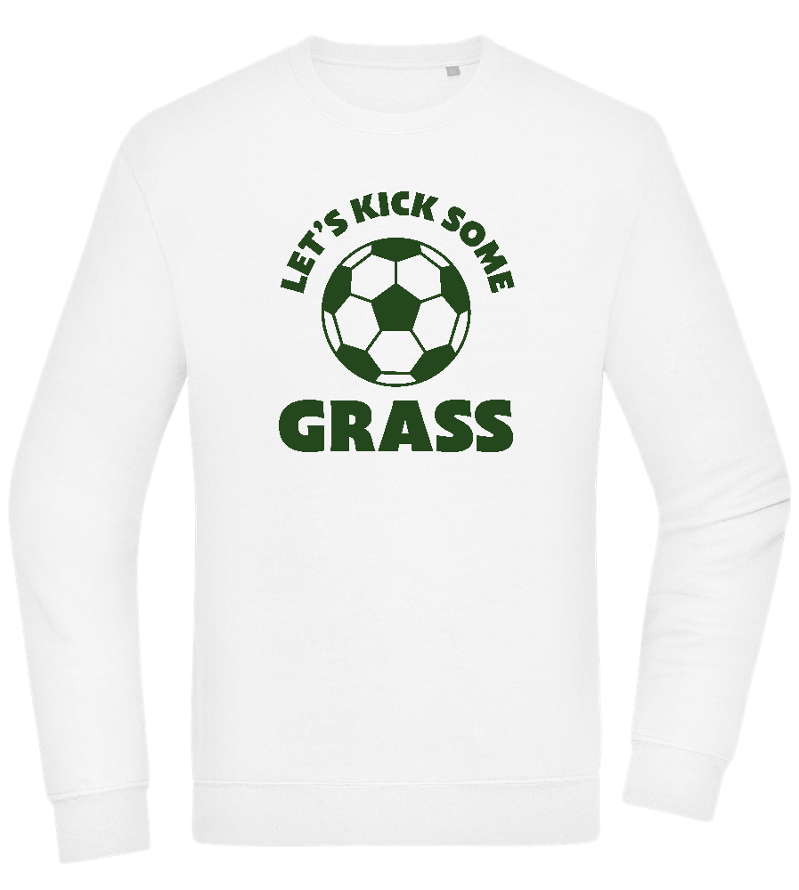 Let's Kick Some Grass Design - Comfort Essential Unisex Sweater_WHITE_front