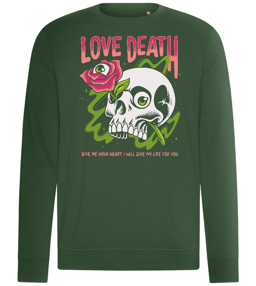 Skull Love Death Design - Comfort unisex sweater_GREEN BOTTLE_front