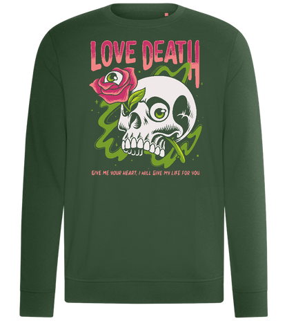 Skull Love Death Design - Comfort unisex sweater_GREEN BOTTLE_front