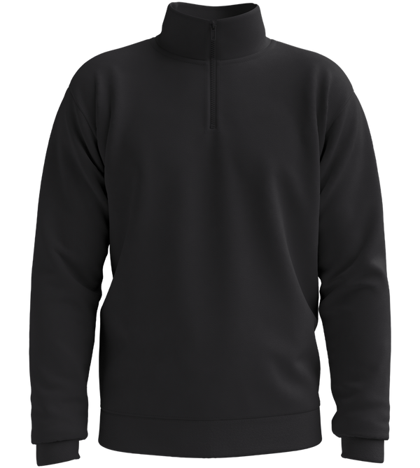 Premium Unisex Zip-Neck Pullover_BLACK_front