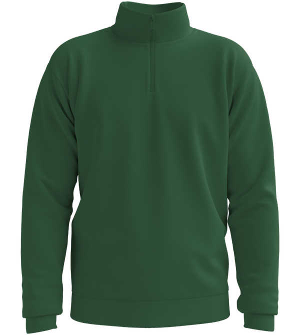 Premium Unisex Zip-Neck Pullover_BOTTLE GREEN_front