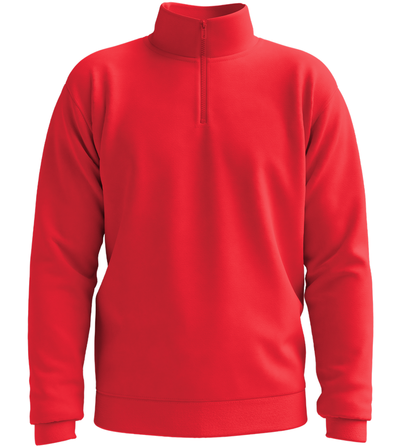 Premium Unisex Zip-Neck Pullover_BRIGHT RED_front