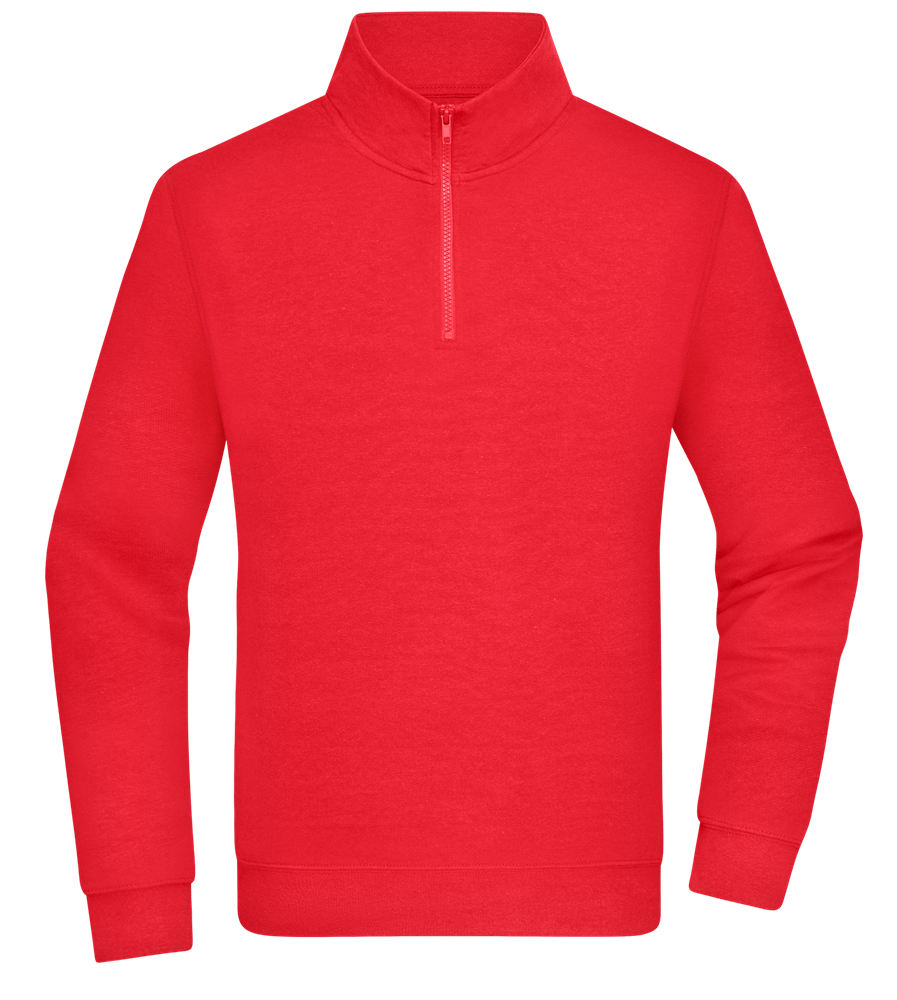 Premium Unisex Zip-Neck Pullover_BRIGHT RED_front