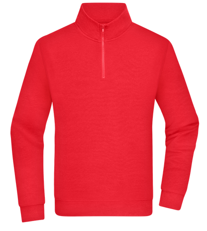 Premium Unisex Zip-Neck Pullover_BRIGHT RED_front