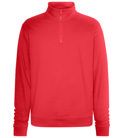 Premium Unisex Zip-Neck Pullover_BRIGHT RED_front