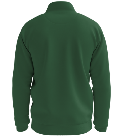 Premium Unisex Zip-Neck Pullover_BOTTLE GREEN_back