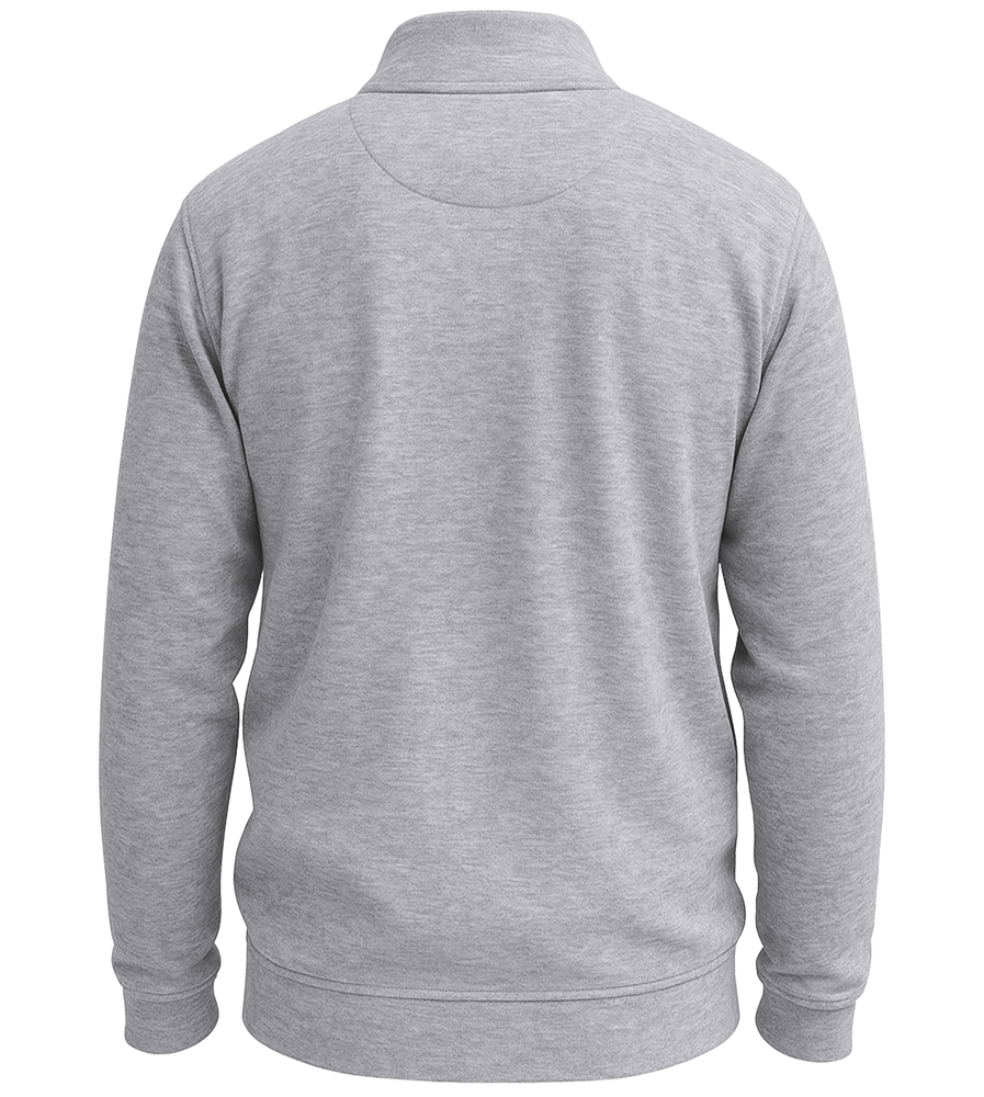 Premium Unisex Zip-Neck Pullover_GREY MELANGE_back