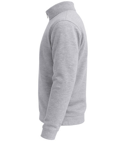 Premium Unisex Zip-Neck Pullover_GREY MELANGE_left