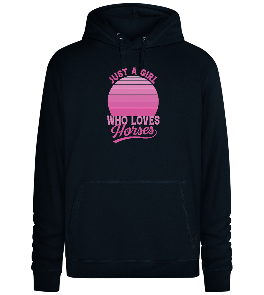 Just a Girl Who Loves Horses Design - Premium unisex hoodie_BLACK_front