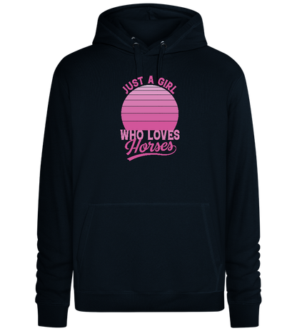 Just a Girl Who Loves Horses Design - Premium unisex hoodie_BLACK_front