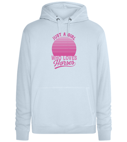 Just a Girl Who Loves Horses Design - Premium unisex hoodie_CREAMY BLUE_front