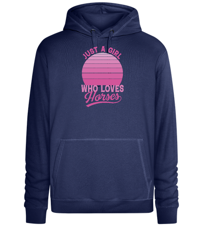 Just a Girl Who Loves Horses Design - Premium unisex hoodie_DENIM CHINA_front