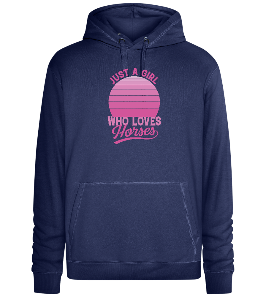 Just a Girl Who Loves Horses Design - Premium unisex hoodie_DENIM CHINA_front