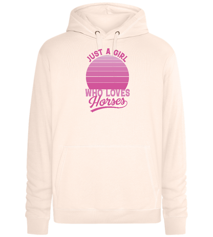 Just a Girl Who Loves Horses Design - Premium unisex hoodie_LIGHT PEACH ROSE_front