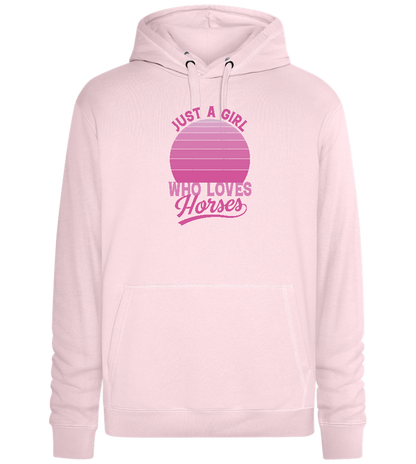 Just a Girl Who Loves Horses Design - Premium unisex hoodie_LIGHT PEACH ROSE_front