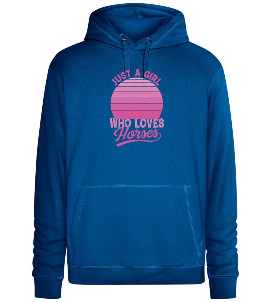 Just a Girl Who Loves Horses Design - Premium unisex hoodie_ROYAL_front