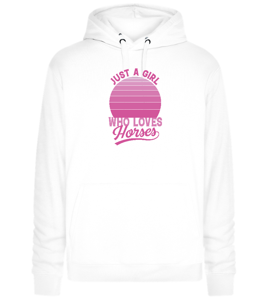 Just a Girl Who Loves Horses Design - Premium unisex hoodie_WHITE_front