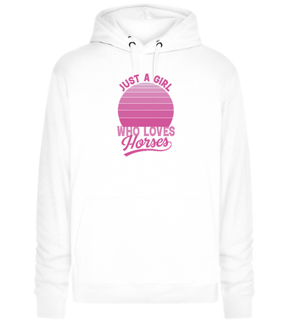 Just a Girl Who Loves Horses Design - Premium unisex hoodie_WHITE_front