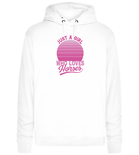 Just a Girl Who Loves Horses Design - Premium unisex hoodie_WHITE_front