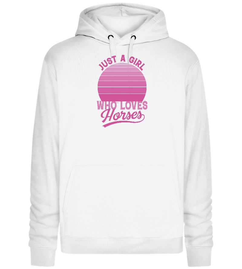 Just a Girl Who Loves Horses Design - Premium unisex hoodie_WHITE_front